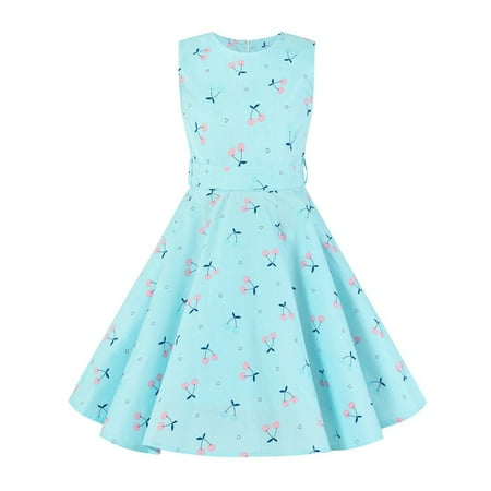 

TAGOLD Summer Toddler Baby Girls Sleeveless Dress Tank Dress Children s Clothing Blue 4-5 Years