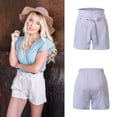 thumbnail image 4 of Nouveau Short Décontracté Taille Haute à Rayures Mini Slim pour Femmes, 4 of 5