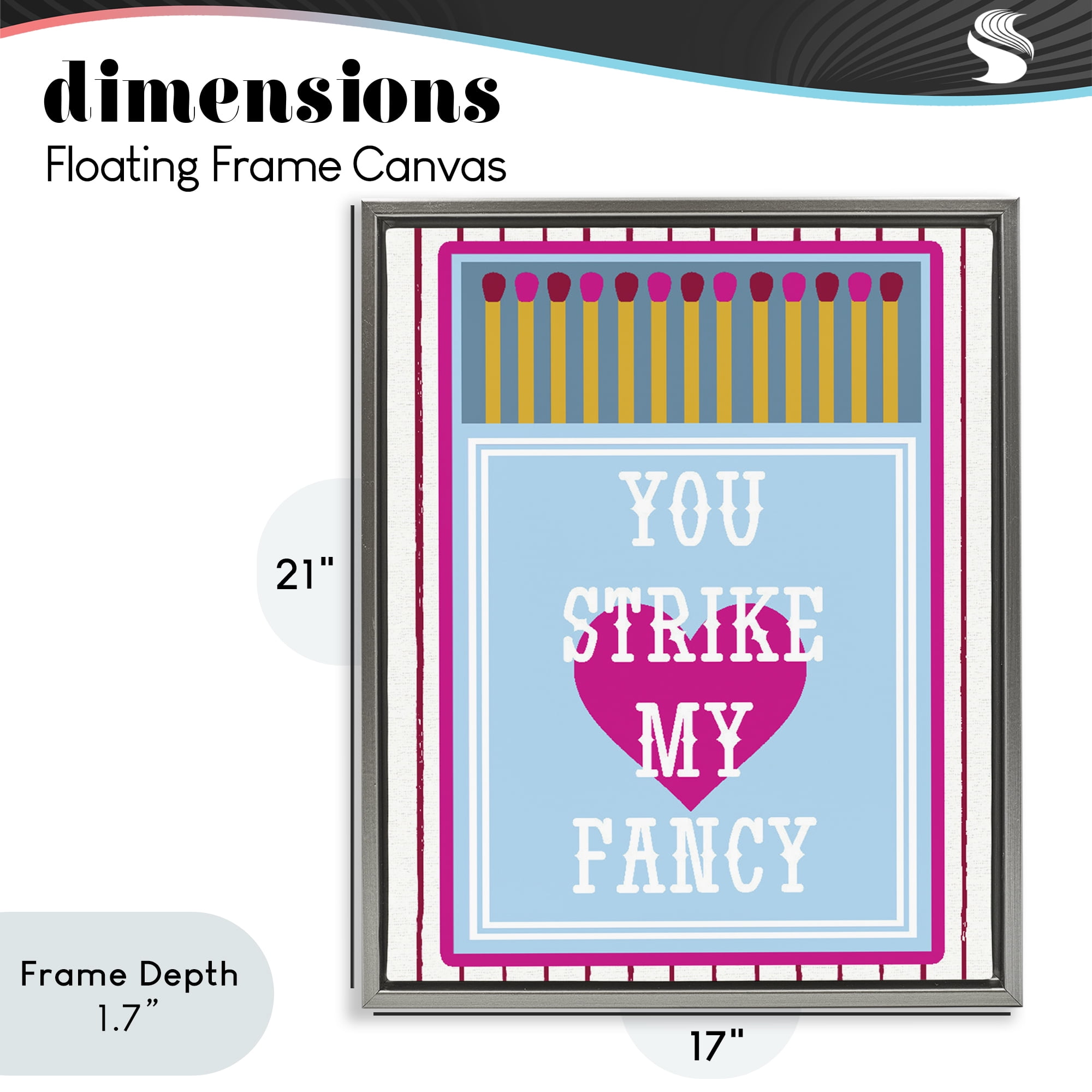 Stupell Industries You Strike My Fancy Gray Framed Floater Canvas Wall Art, design by Lil' Rue
