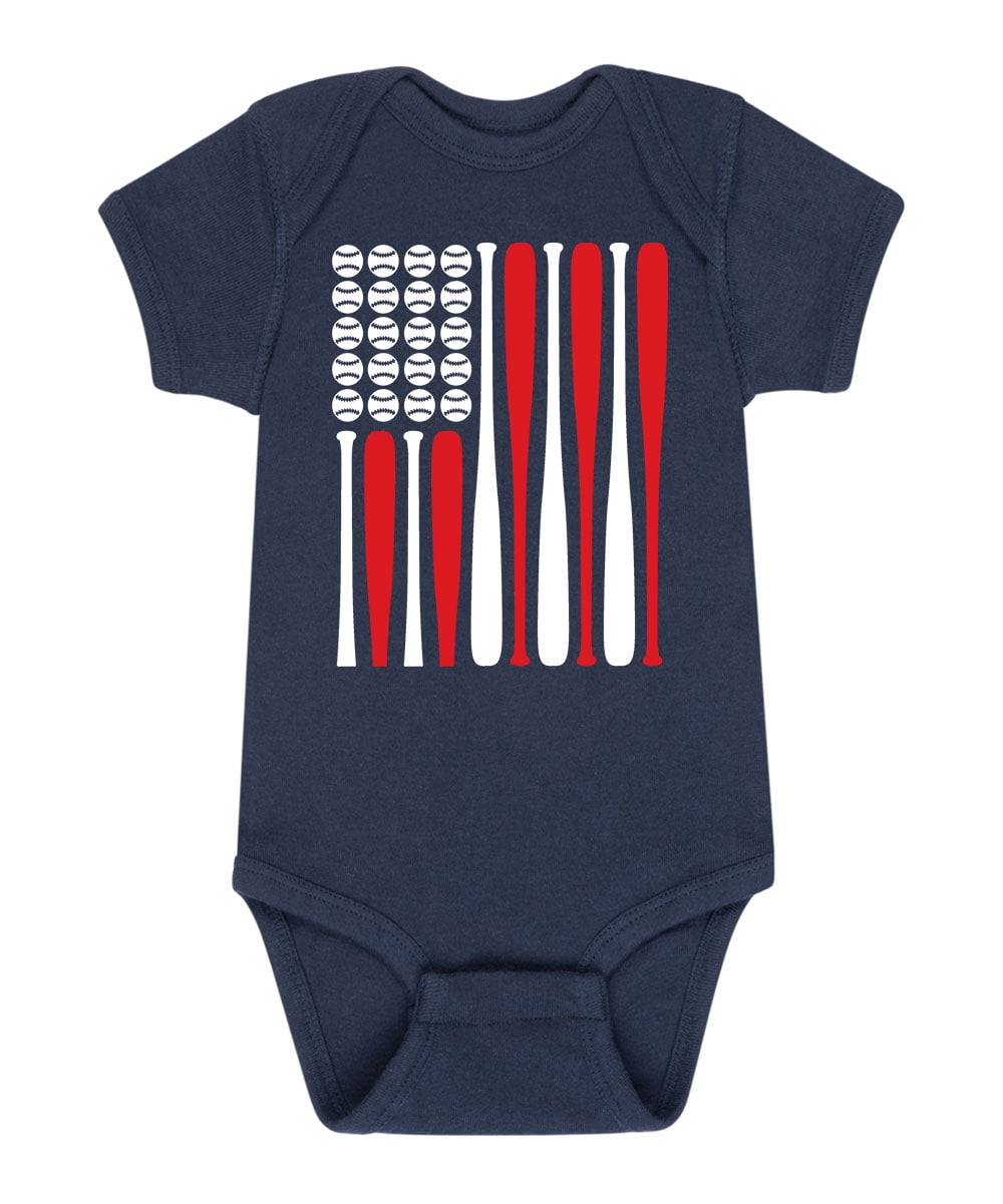 Instant Message - Baseball Flag - Infant Baby One Piece