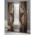 thumbnail image 4 of Western Star Retro Sheer Curtains for Living Room Bedroom Vintage Brown Wood Barn Sheer Curtains 108 Inch Long 2 Panels Set Light Filtering Curtain Window Treatments Drapes for Dining Room, 4 of 6