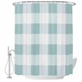 thumbnail image 2 of Aqua Plaid Waterproof Fabric Shower Curtain,Spring Summer Farmhouse Buffalo Checkered Waterproof Fabric Shower Curtain for Bathroom Curtains Bathtubs Hotel Shower Curtains with 12 Hooks Small 36x78in, 2 of 8