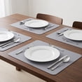 thumbnail image 6 of Unique Bargains 6 Pack Faux Leather Placemats for Kitchen Dining Table Decor Light Gray 17"x12", 6 of 7