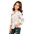 thumbnail image 3 of Abcomgle Girls Long Sleeve Shirts 10-12 Casual Floral Print Henley Button Tee for Girls Fall Basic Top for Girls Cute Girls Blouses, 3 of 5