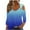 Blue, variant on BVOFAR Women's Dressy Casual 3/4 Sleeve Shirts Eyelet V Neck Hollow Out Blouses Plus Size Trendy Loose Fit Tops 2025