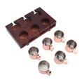 thumbnail image 1 of 6Pcs Mini Hammered Mule Cup Holder Set, Space Saving, Flexible Placement, Solid Wood, Stainless Steel, Versatile Use, 1 of 8