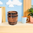 thumbnail image 1 of LABSERRON Yard Wooden Barrel Decor Carbonized Color Flower Pot 1Set, 1 of 5