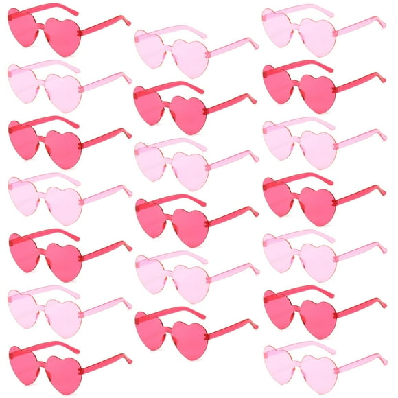 Gafas de sol QYVEWY en forma de corazón para mujer, paquete de 20 colores caramelo