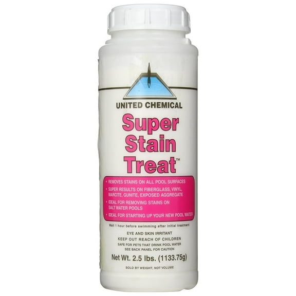 Pool Stain Remover - SST-C12 Super Stain Treat, 2.5 lb - Fiberglass, Gunite, Vinyl & Marcite - Powerful Granular Stain Remover - Replaces Acid Wash