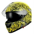 thumbnail image 2 of 1Storm Motorcycle Full Face Helmet Street Bike Dual Visor/Sun Shield HJAH15 Monster Skull Yellow, 2 of 6