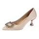 thumbnail image 1 of Zapatos de boda rojos para mujer, novedad de 2022, tacones altos de aguja con hebilla cuadrada de diamantes de imitación, zapatos de temperamento con punta en pico a la moda, zapatos de verano 39 Gao Jinjia LED, 1 of 2