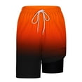 thumbnail image 4 of Men's Gradient Print Beach Shorts Walking Bermuda Slacks Travel Casual Summer Board Shorts with Compression Liner, 4 of 5