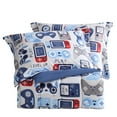 thumbnail image 4 of Gamer Blue Grey 3-Piece Ultra Soft Microfiber Comforter Set - Full, 4 of 6