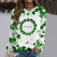 thumbnail image 2 of Plebaso Chandail en Molleton de la Saint-Patrick pour Femmes Imprimé Trèfle Col Rond Manches Longues Chandail P-5TG, 2 of 4