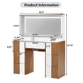thumbnail image 2 of 44.4" Elegant Vanity Table with Large Lighted Mirror & Power Outlet, Dressing Table with 7 Drawers & Shelves, Vanity Desk with Brown Solid Wood-style Stickers, 2 of 7