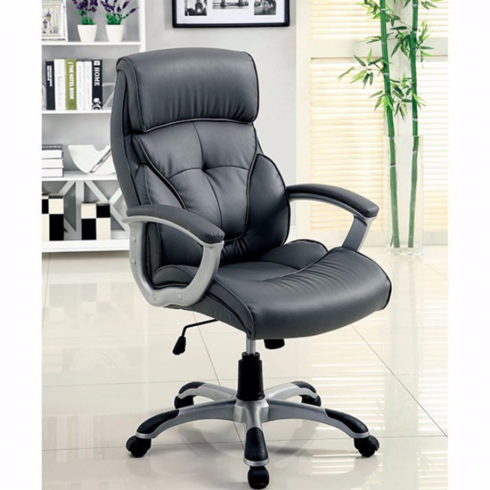 Contemporary Office Chair With Grey Upholstery