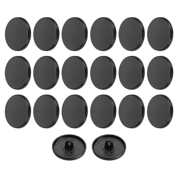 20pcs 36L Metal Round Flat Sewing Buttons 23mm Alloy Shank Craft Replacement Button for Men Women Suit Woolen Coat Shirt Trousers Sewing Crafts, Matt Black