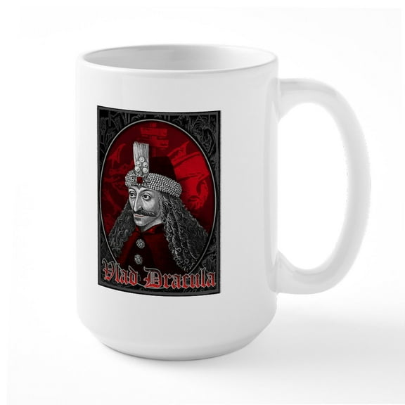 CafePress - Vlad Dracula Gothic Large Mug - 15 oz Ceramic Large White Novelty Mug