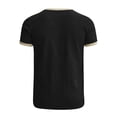 thumbnail image 5 of FINALGANG Mens Contrast Trim Short Sleeve TShirt Crew Neck Slim Fit Casual Tee For Summer Beach Daily Streetwear Black XL, 5 of 5