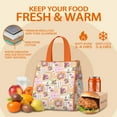 thumbnail image 5 of Pioneer Flower Floral Print Pattern Insulated Lunch Bag for Women & Adults,Large Portable Soft Cooler Lunch Bag,Thermal Food Storage Tote with Pearl Cotton,8.66L,8.75x5.75x9.5 Inch, 5 of 6