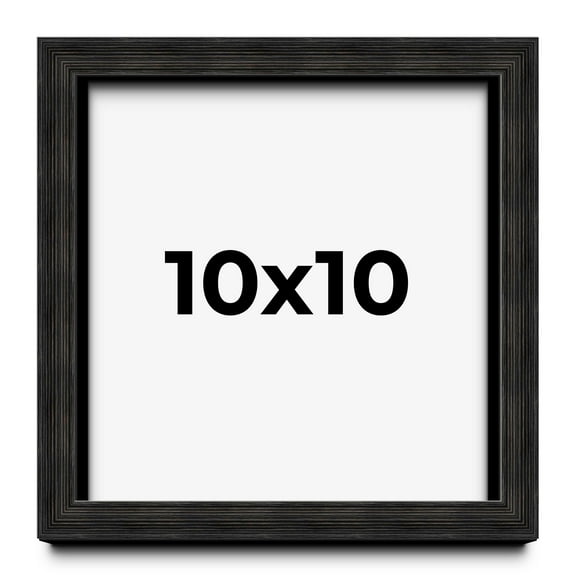 10x10 Shadow Box Black Rustic Barnwood Display Frame  | 1.125 Inch Deep | 0.875 Inch Moulding Width