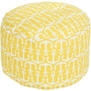 Surya Rug Ivory Round Pouf 20 x 13 in. - Squash