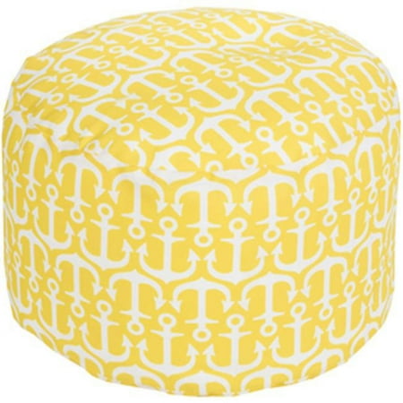 Surya Rug Ivory Round Pouf 20 x 13 in. - Squash