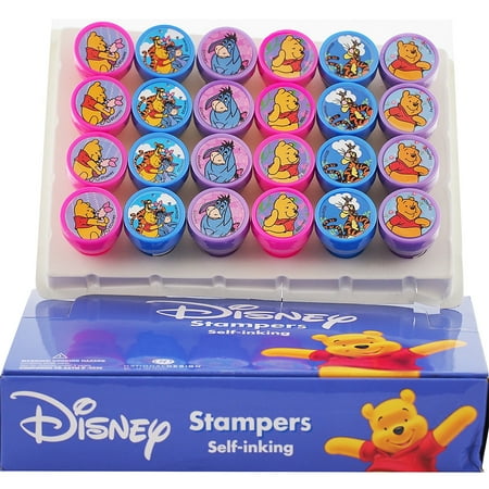 Pre Inked Stamper - 24 Winnie The Pooh Authentic Licensed Self Inking Stampers in a Box