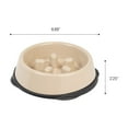 thumbnail image 3 of IRIS USA 2 Cup Slow Feeder Dog Bowl for Short Snouted Pets, Beige/Black, 3 of 3