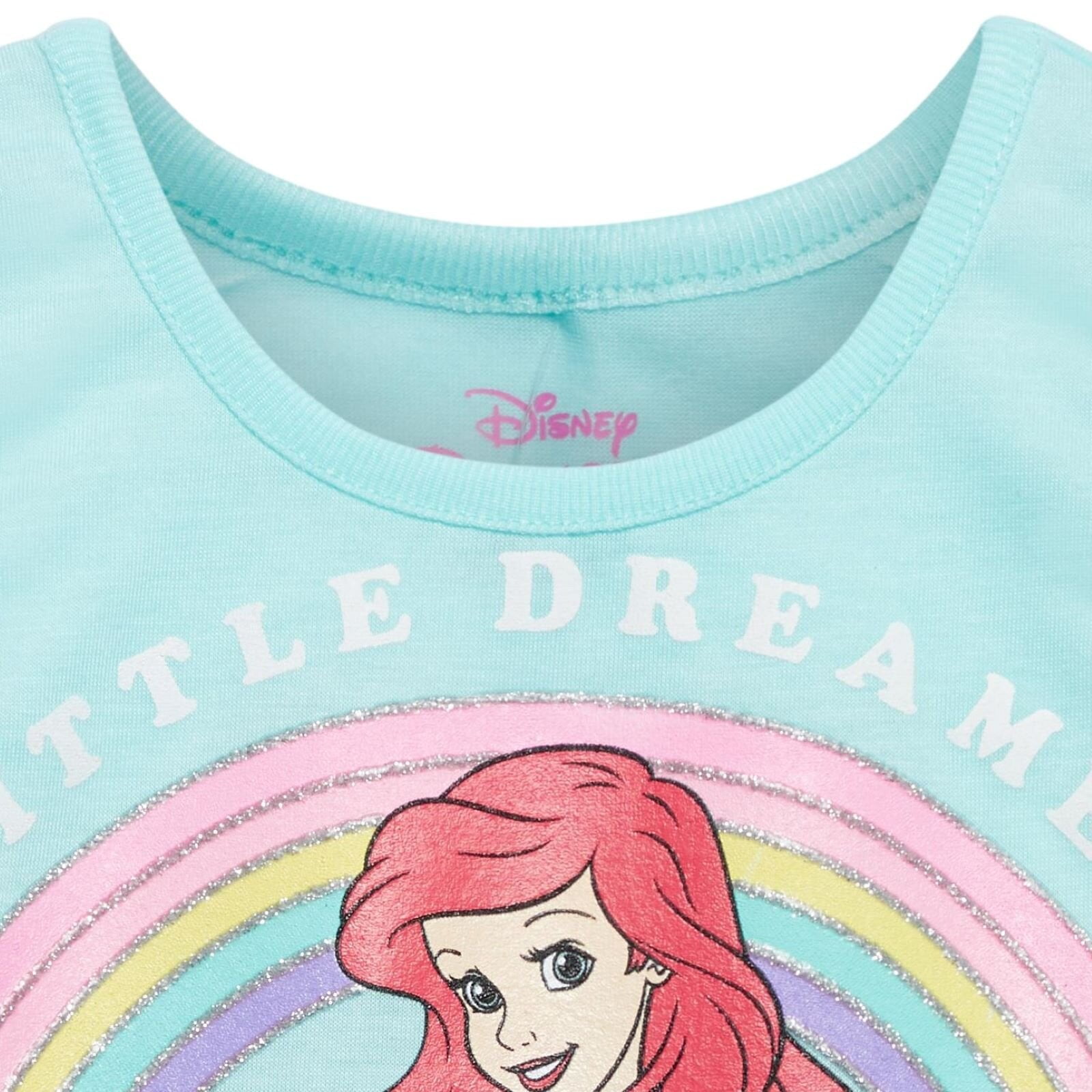 Disney Princess Ariel Little Girls Crossover Tank Top and Active Retro Dolphin French Terry Shorts Toddler to Big Kid