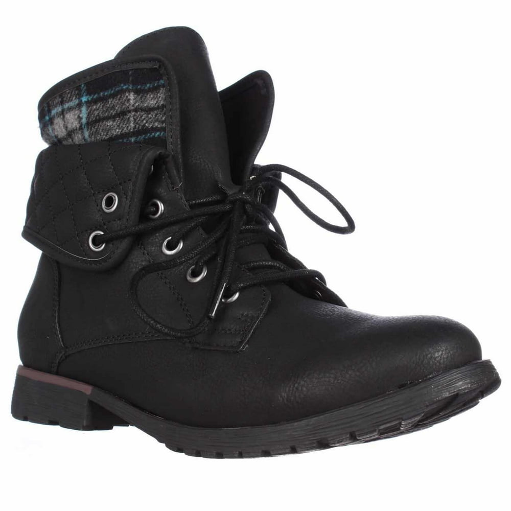 Rock Candy - Womens Rock & Candy Spraypaint Foldover Ankle Boots, Black ...