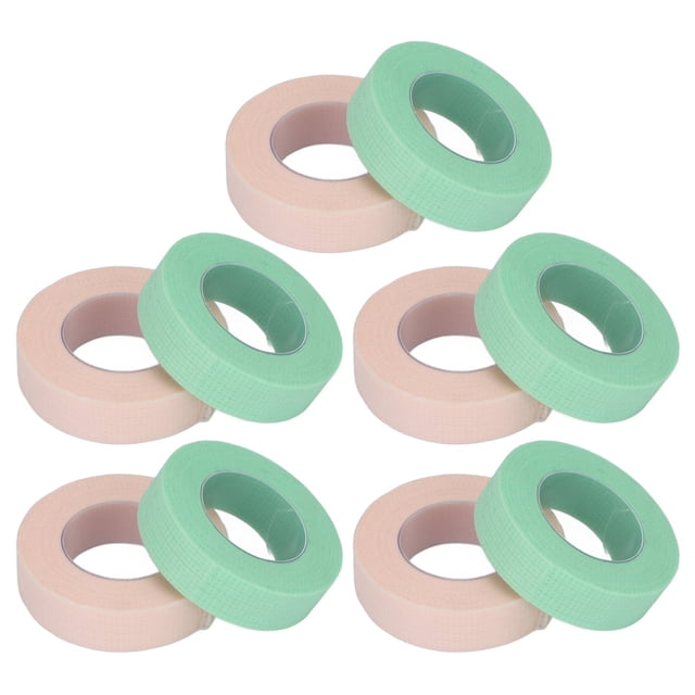 10 rollos de cinta adhesiva microporosa transpirable para extensiones de pestañas, 0,5 pulgadas x 10 yardas