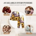 thumbnail image 7 of Honeii Daisy Sunflower Lazy Cat print Women's Pajama Sets Long Sleeve Button Down Sleepwear Nightwear Soft Pjs Lounge Sets-Large, 7 of 7