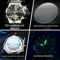 thumbnail image 6 of OLEVS Automatic Watches for Men Luxury Dress Waterproof Self Winding Mechanical Moon Phase Chronograph Stainless Steel Luminous Diamond Date Skeleton Tourbillon Wristwatch for Men Reloj Para Hombre, 6 of 15