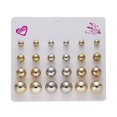 thumbnail image 3 of New Paper Card Zircon Earrings All-match 12 Pairs Of Pearl Card Earrings Female, 3 of 9