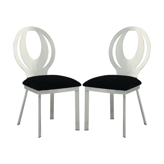 Sturdy Metal Side Chairs, Set of 2 - For Dining Room