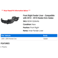 thumbnail image 2 of Front Right Fender Liner - Compatible with 2013 - 2015 Honda Civic Sedan 2014, 2 of 2