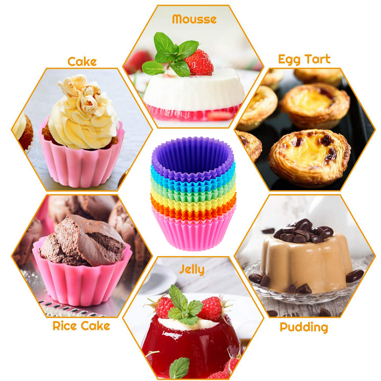 Muffin Cupcake 12pcs/Set Baking Molds Round Shaped Silicone Cake Mold  Cooking