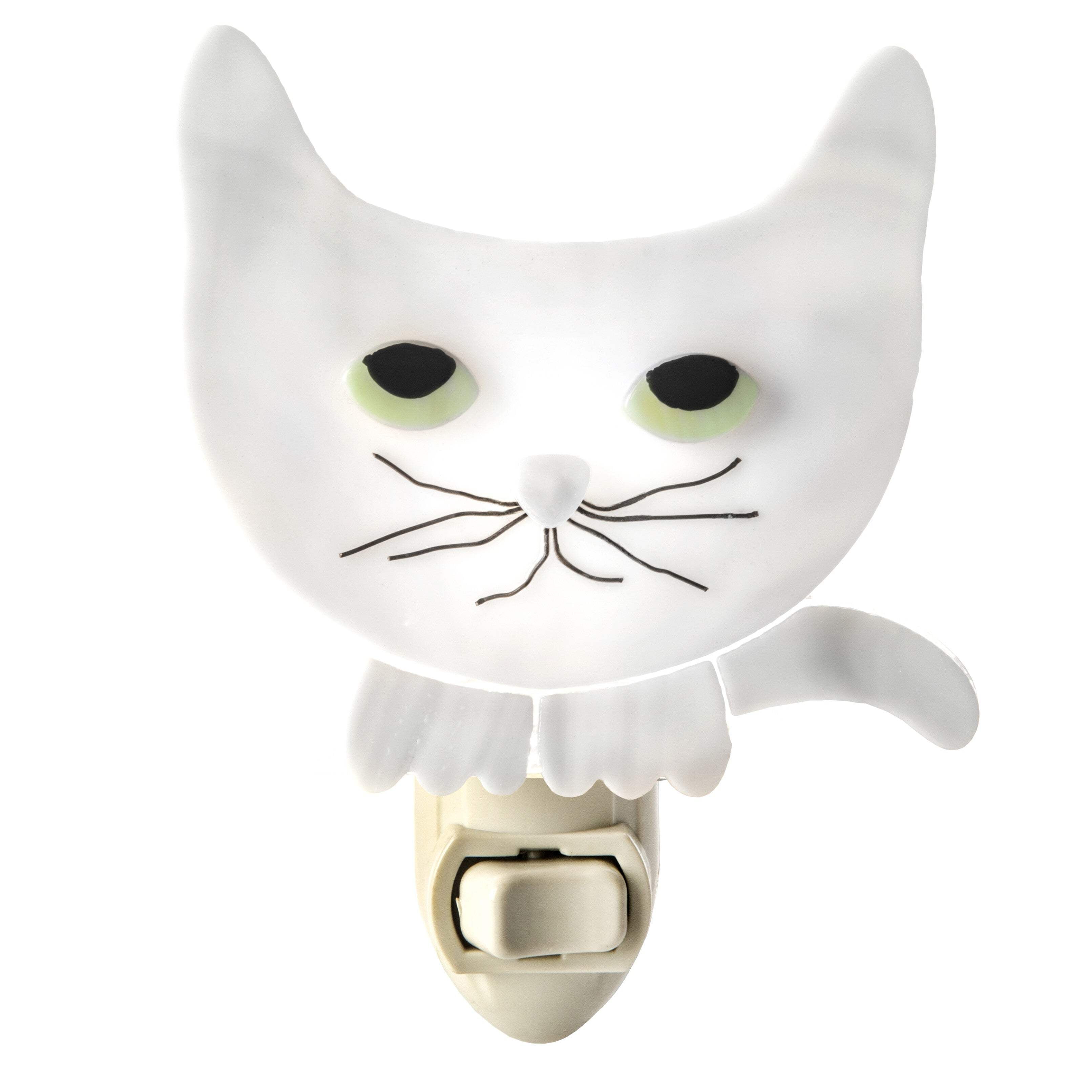 Stained Glass Cat Night Light Gray | Ntl 231