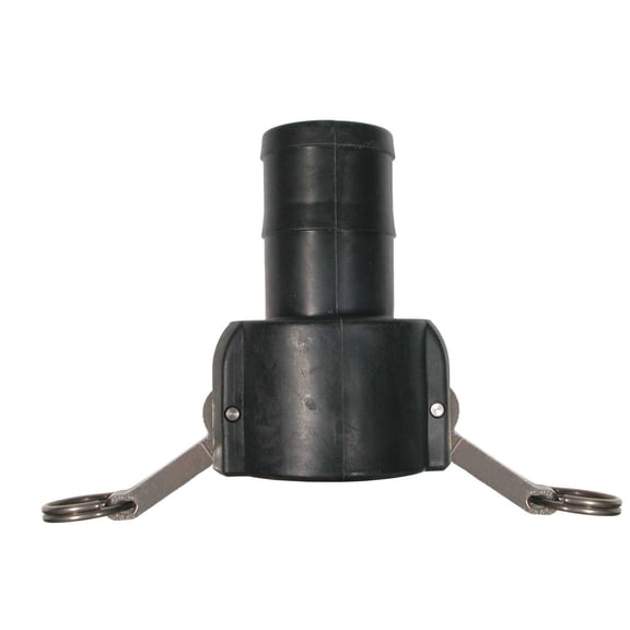BE Pressure 90.722.114, 1-1/4" Polypropylene Camlock Fitting, Male Barb x Female Coupler Thread