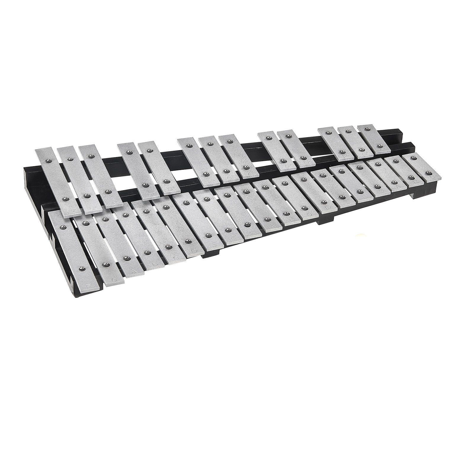 Complete 32 Note Glockenspiel Xylophone Bell Kit with Mallets, Drum Sticks, Carry Bag, Durable Percussion Instrument Set for School Bands and Performances
