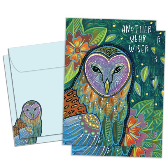 Tree-Free Greetings Birthday Greeting Card 2 Pack, 100% Recycled Paper, 5x7, Another Year Wiser (GT65317)