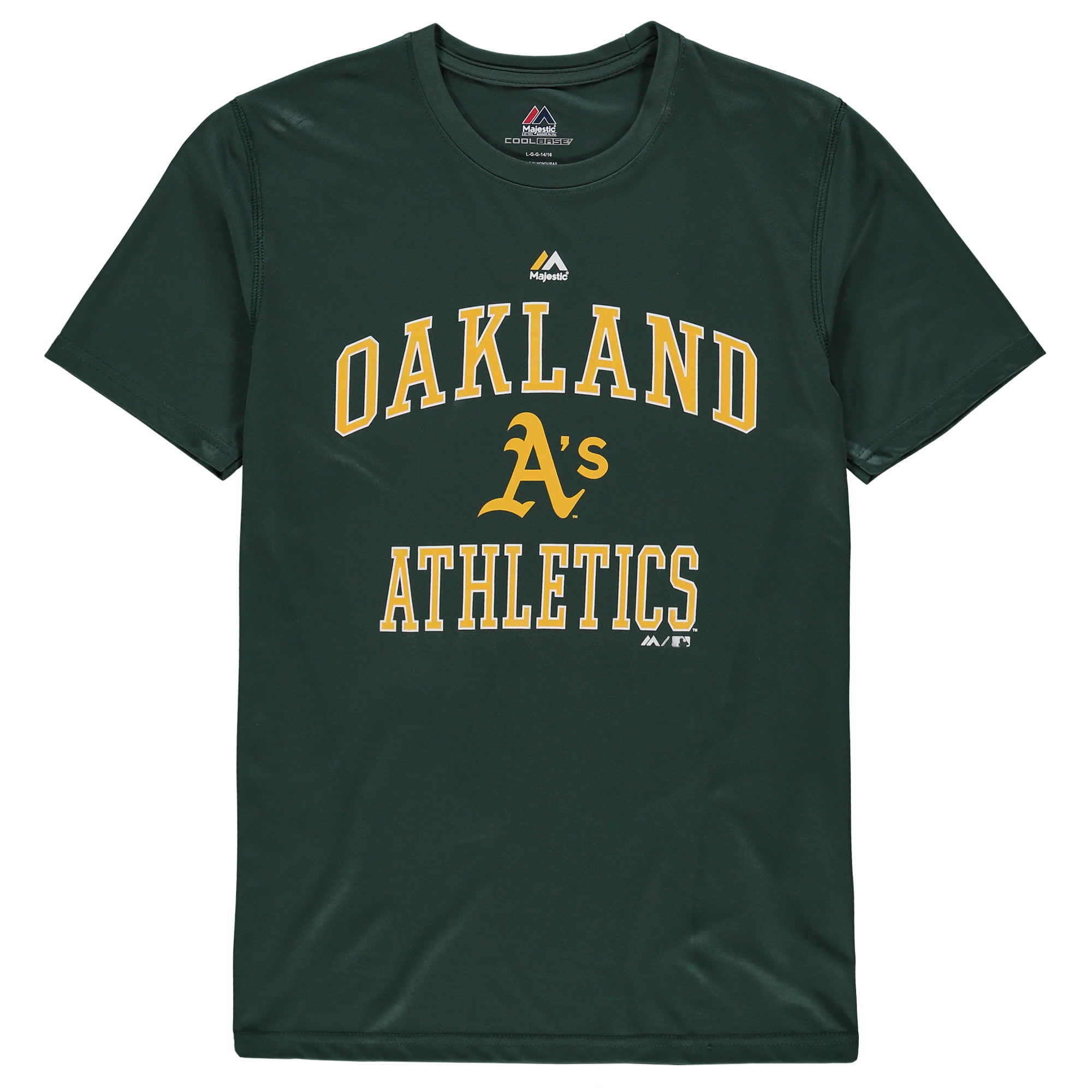 Youth Majestic Green Oakland Athletics City Wide Cool Base T-Shirt by