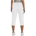 thumbnail image 5 of Scyoekwg Capris Pants for Women High Waisted Cargo Capris Pant Casual Button Work Crop Pants with Pocket White,S, 5 of 8