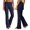 Navy, variant on EliteGoogv Womens Yoga Pants Fold Waist Wide Leg Trousers For Women Summer Vacation Casual Pants Grey XL