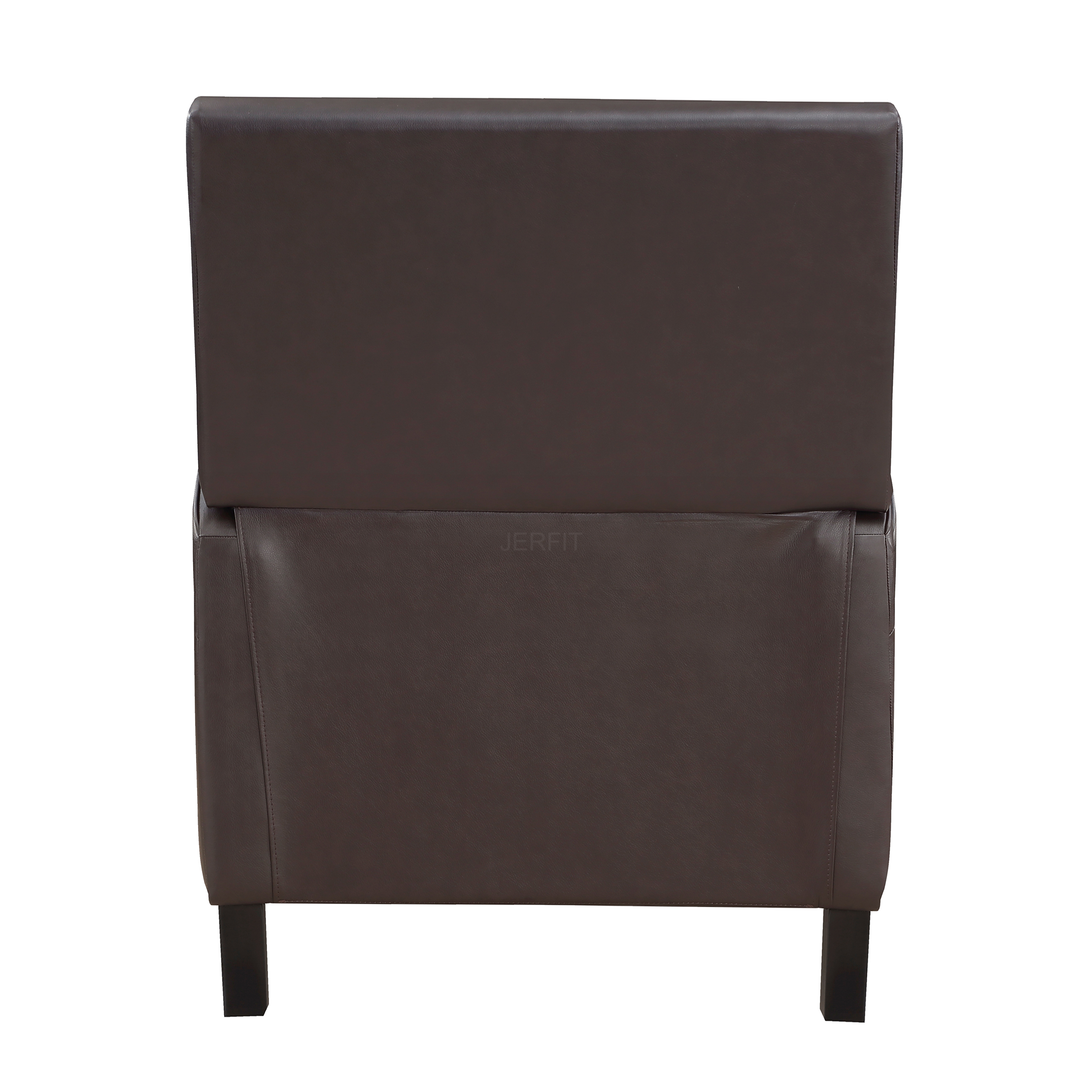 JERFIT Push Back Recliner Chair Dark Brown Faux Leather, Modern Transitional Living Room Furniture with Self-Reclining Motion and Nailhead Trim