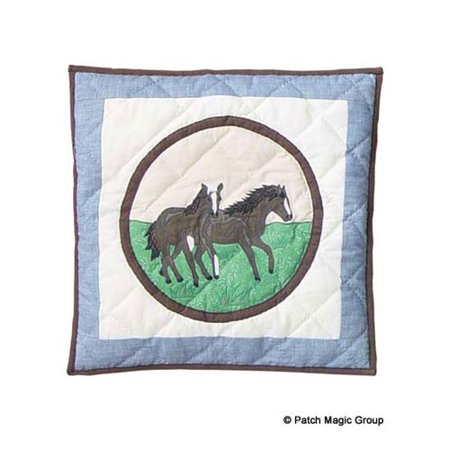 Patch Magic Horse Friends Cotton Throw Pillow