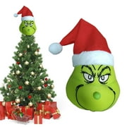 Valatala Grinch Christmas Tree Decorations Santa Claus Christmas Tree Topper Ornament Lovely Christmas Grinch Plush Toy