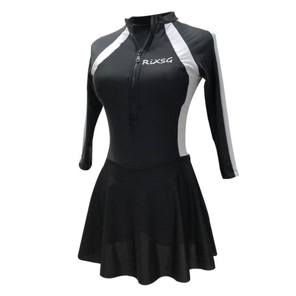 SIEYIO Women's Surfing Swimsuit Long Sleeves Bathing Suit Skirt Style for Sun for Protection Swimming Wear for Surfing Water Ac