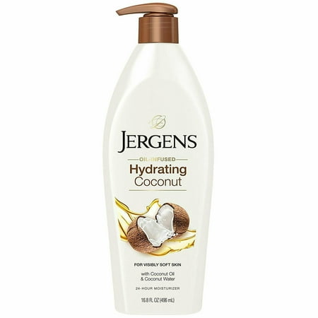Jergens Oil-Infused Hydrating Coconut 24-Hour Moisturizer Hand & Body Lotion, 16.8 Oz